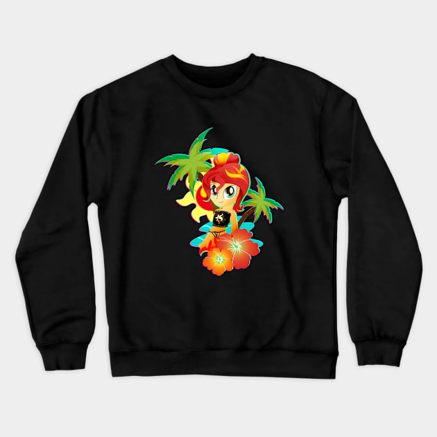 Beach Sunset Shimmer Crewneck Sweatshirt by Ilona's Store